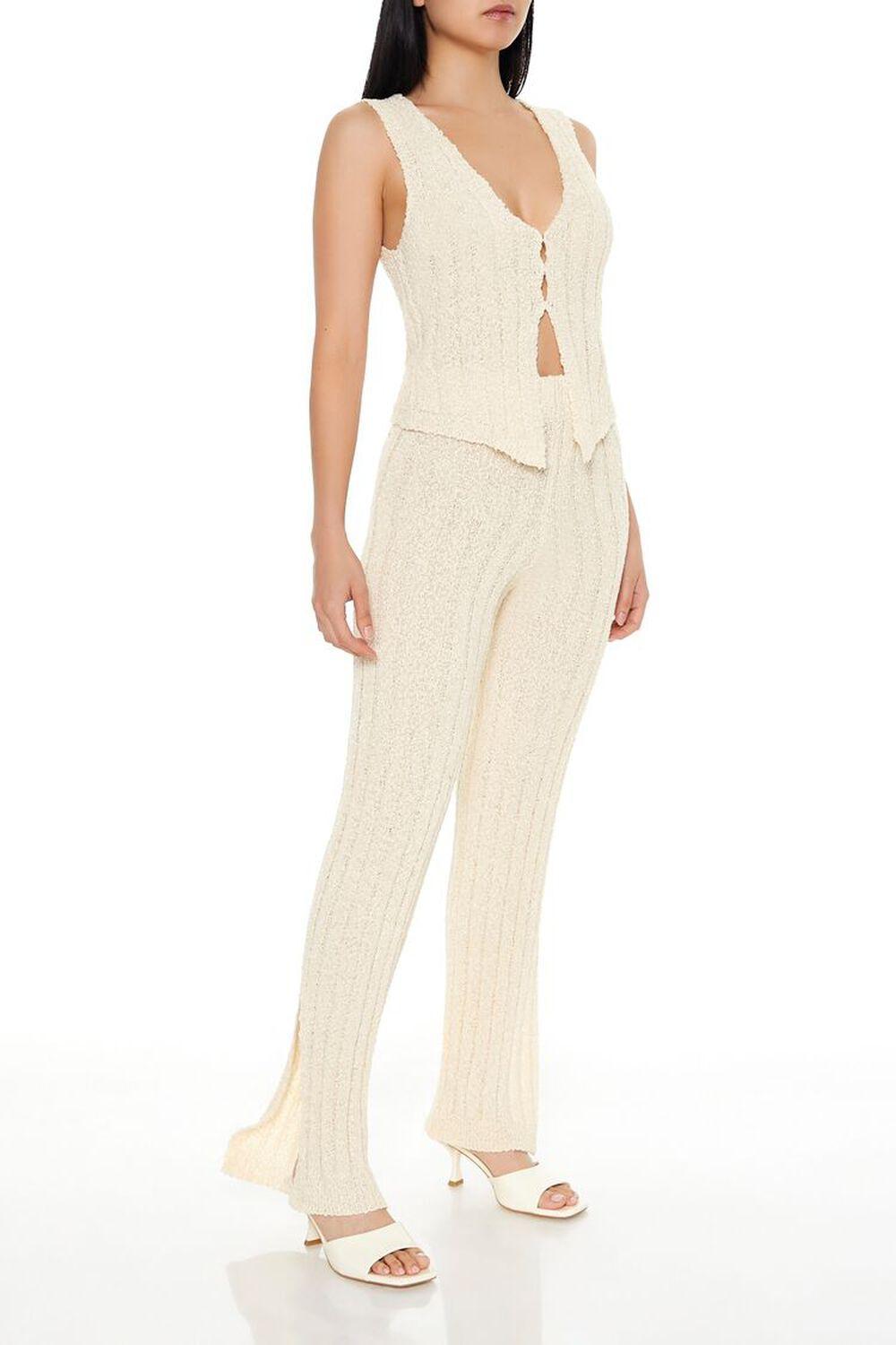 Split Sweater-Knit Flare Pants | Forever 21 Product Image