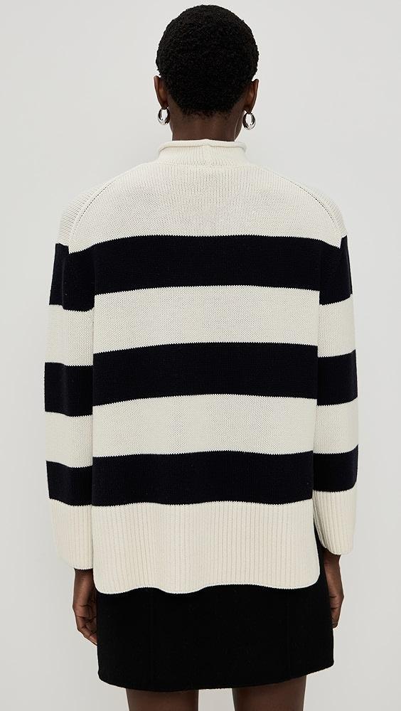 Vince Oversized Striped Roll Neck Pullover | Shopbop Product Image