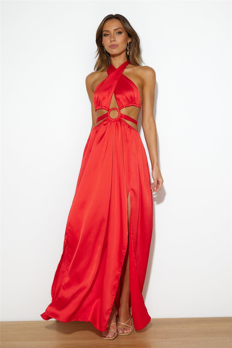 No Cares Midi Dress Red Product Image