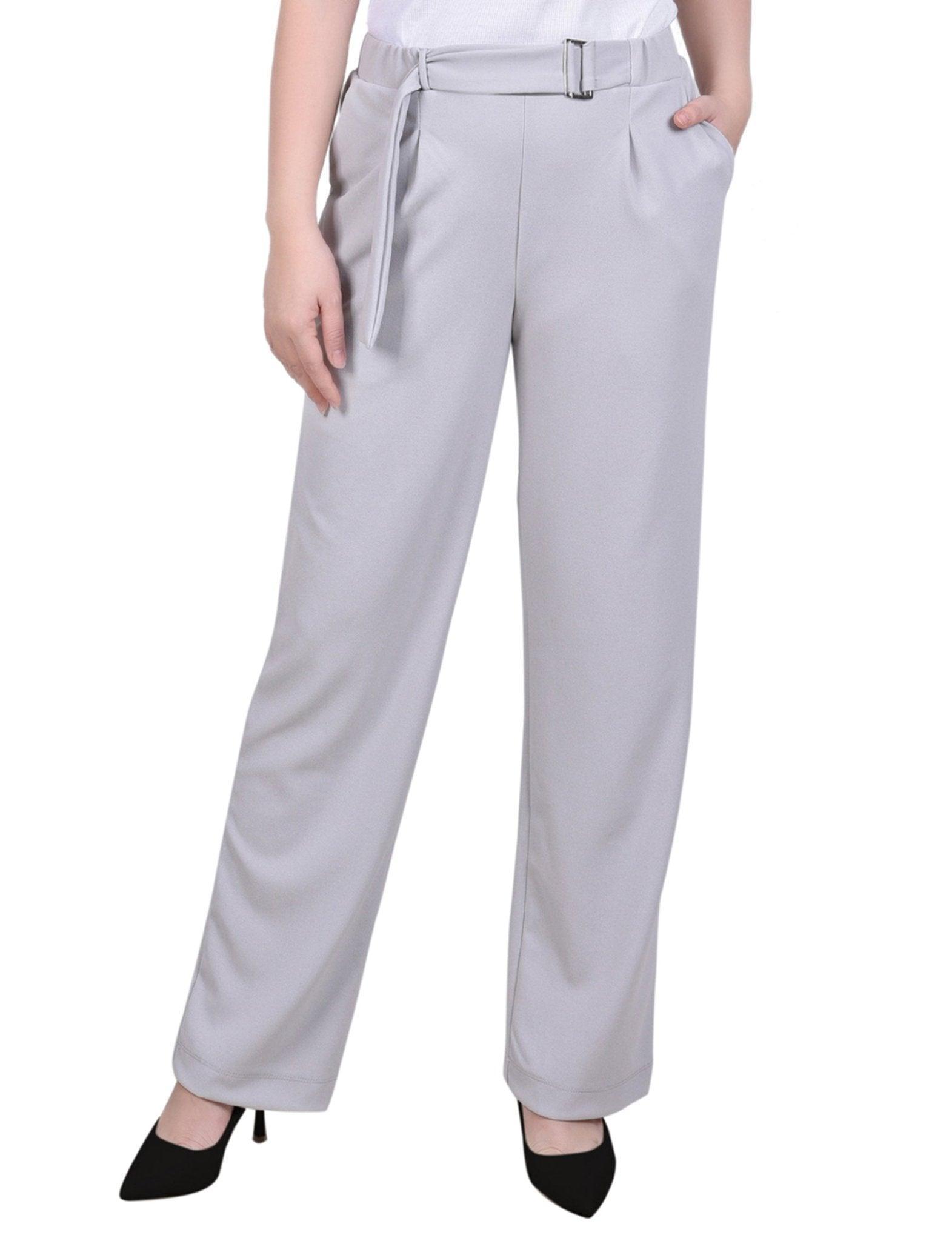 Belted Scuba Crepe Pants - Petite Product Image