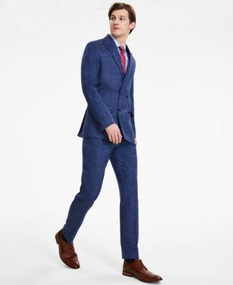 Tommy Hilfiger Mens Modern Fit Double Breasted Linen Suit Product Image