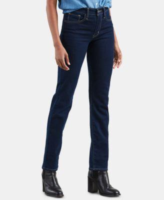 Womens Levis 724 High Rise Straight Jeans Black Glow product image