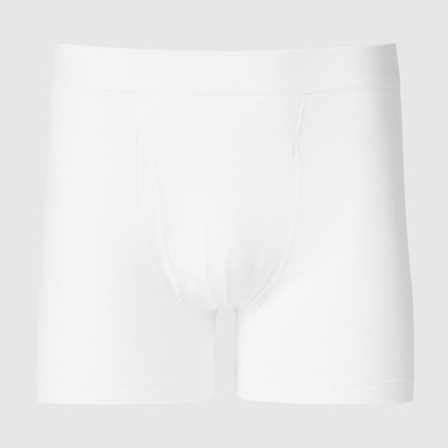 Mens Cotton Boxer Briefs with Deodorizing White 3XL UNIQLO US Product Image