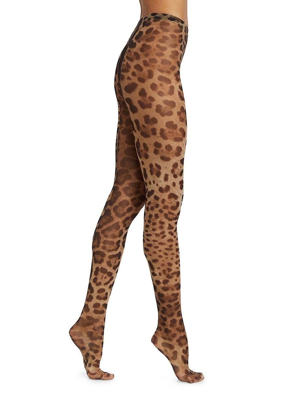 Womens Leopard Print Tights product image