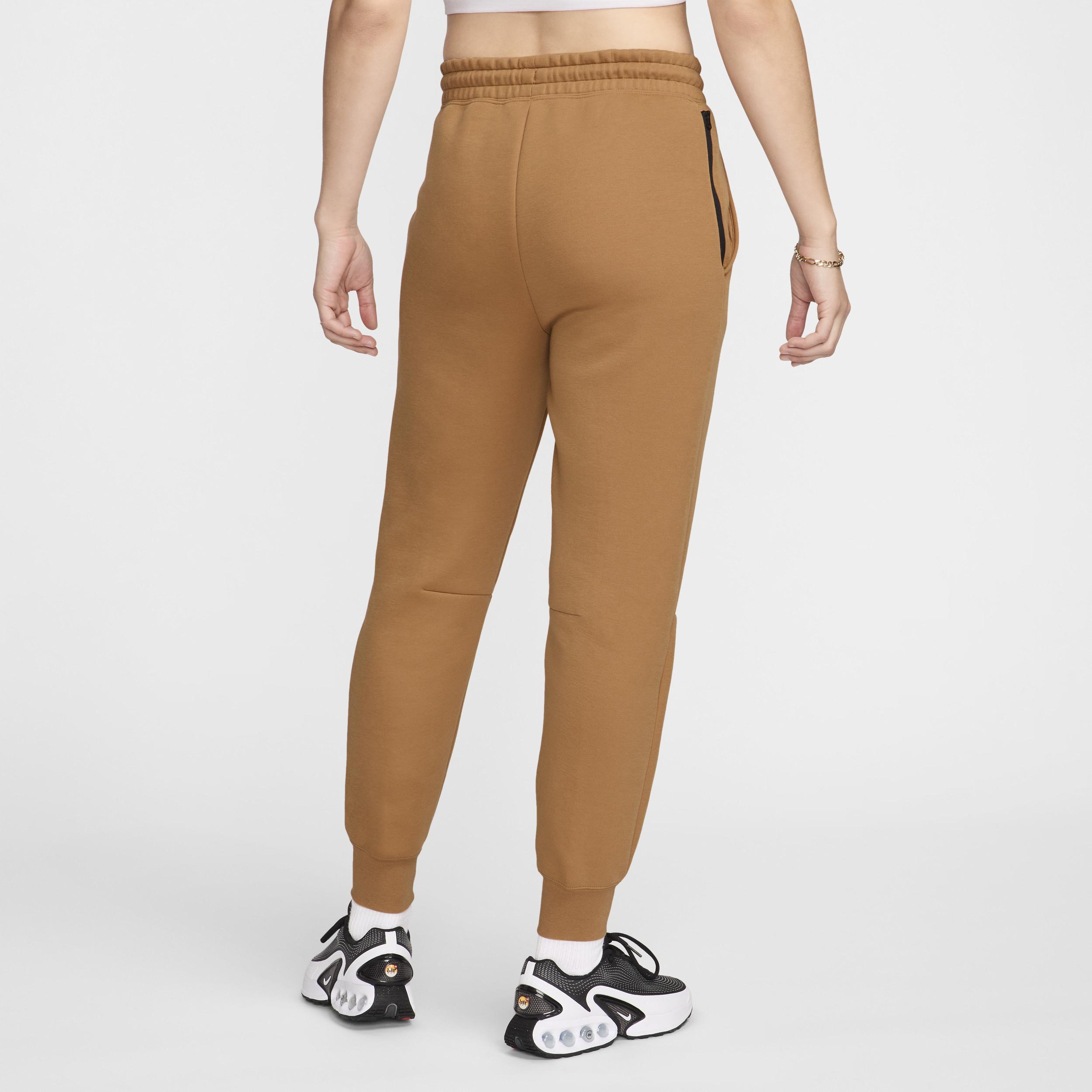 Nike Womens NSW Tech Fleece MR Joggers - Flax/Black Product Image