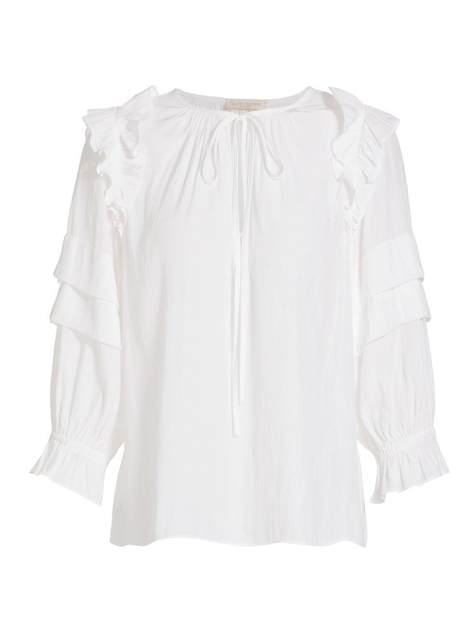 Womens Samira Ruffle-Trim Blouse product image