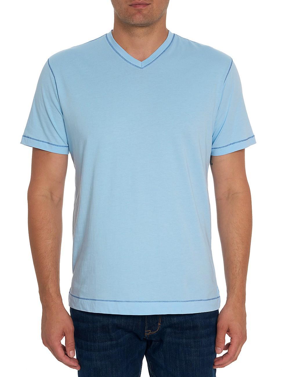 Robert Graham Eastwood Top Stitched V Neck Tee Product Image