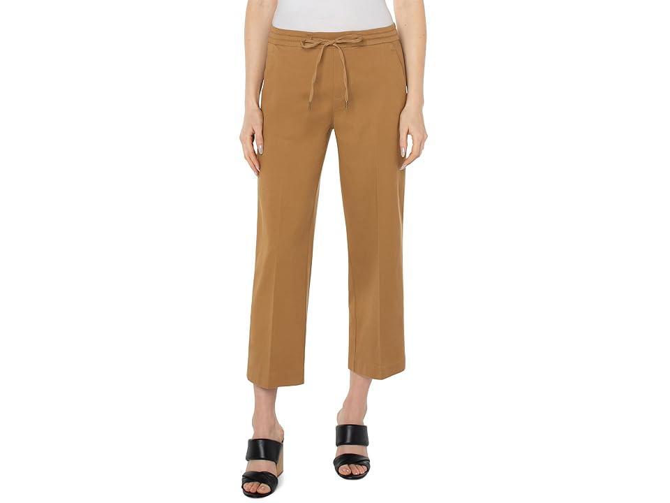 Liverpool Los Angeles Kelsey Crop Trousers with Tie Front Waistband (Granola) Women's Dress Pants Product Image