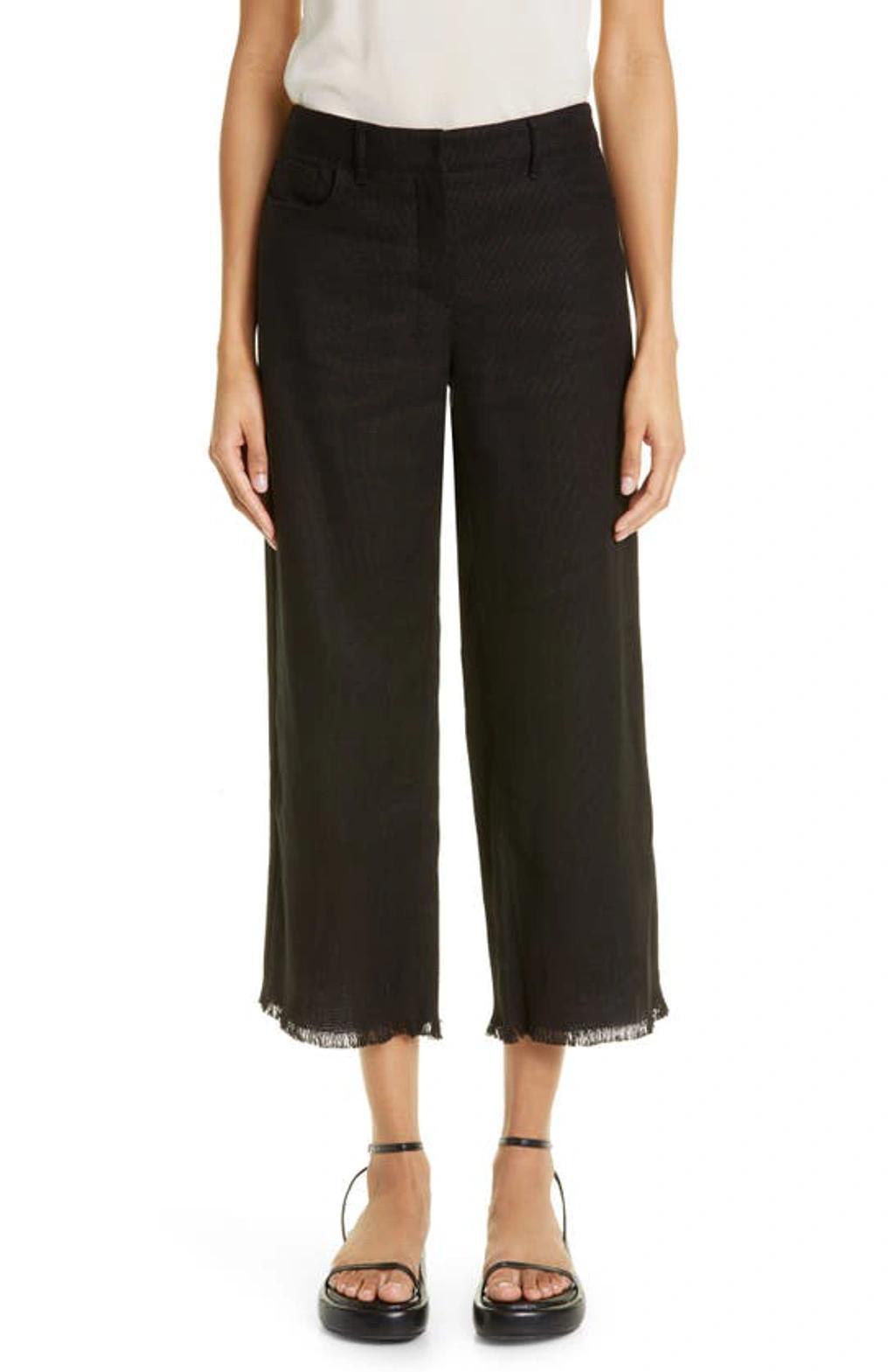 Cervia Fringe Linen Pants In Black Product Image