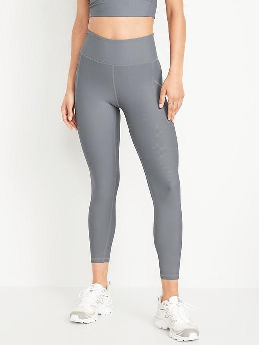 High-Waisted PowerSoft Rib Leggings Product Image