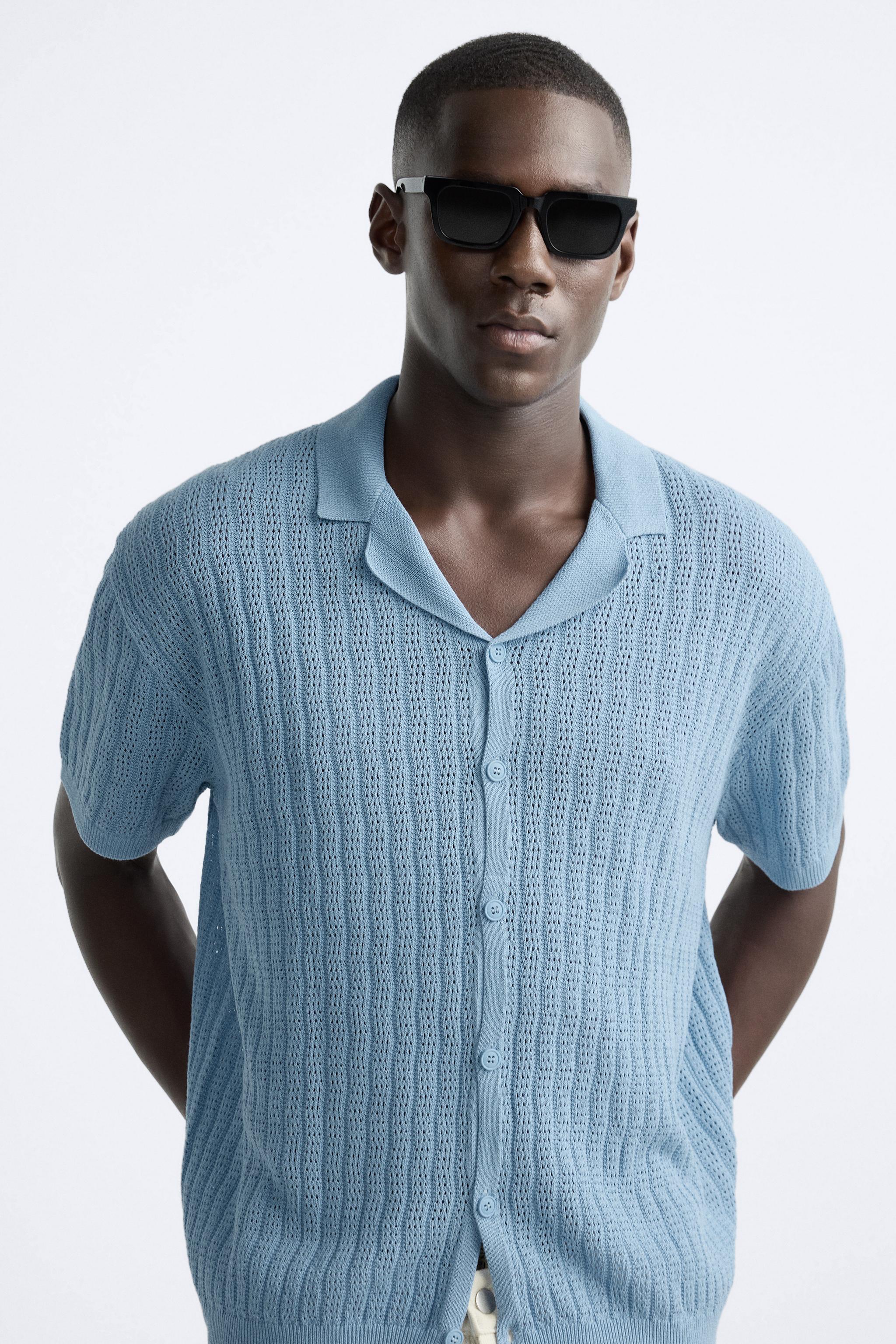 TEXTURED WEAVE KNIT SHIRT Product Image