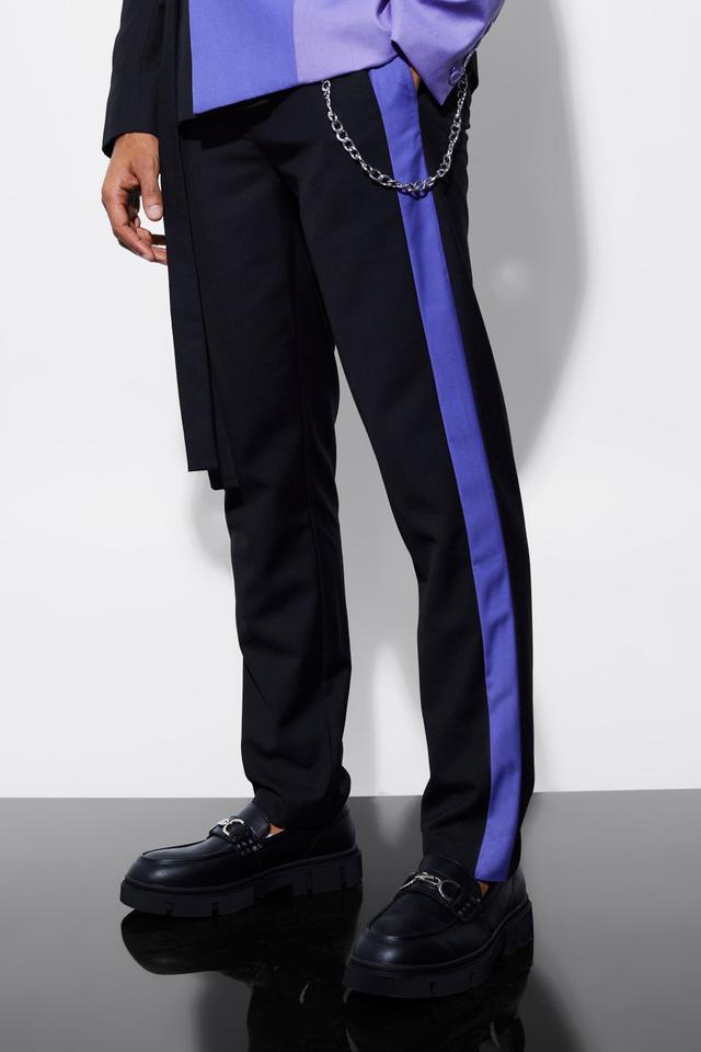 Slim Side Panel Suit Pants | boohooMAN USA Product Image