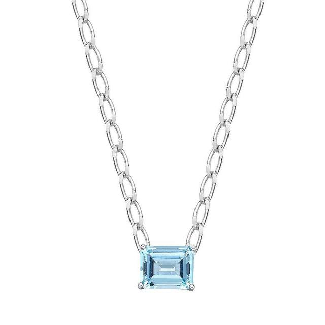 Gemminded Sterling Silver Blue Topaz Necklace, Womens Product Image