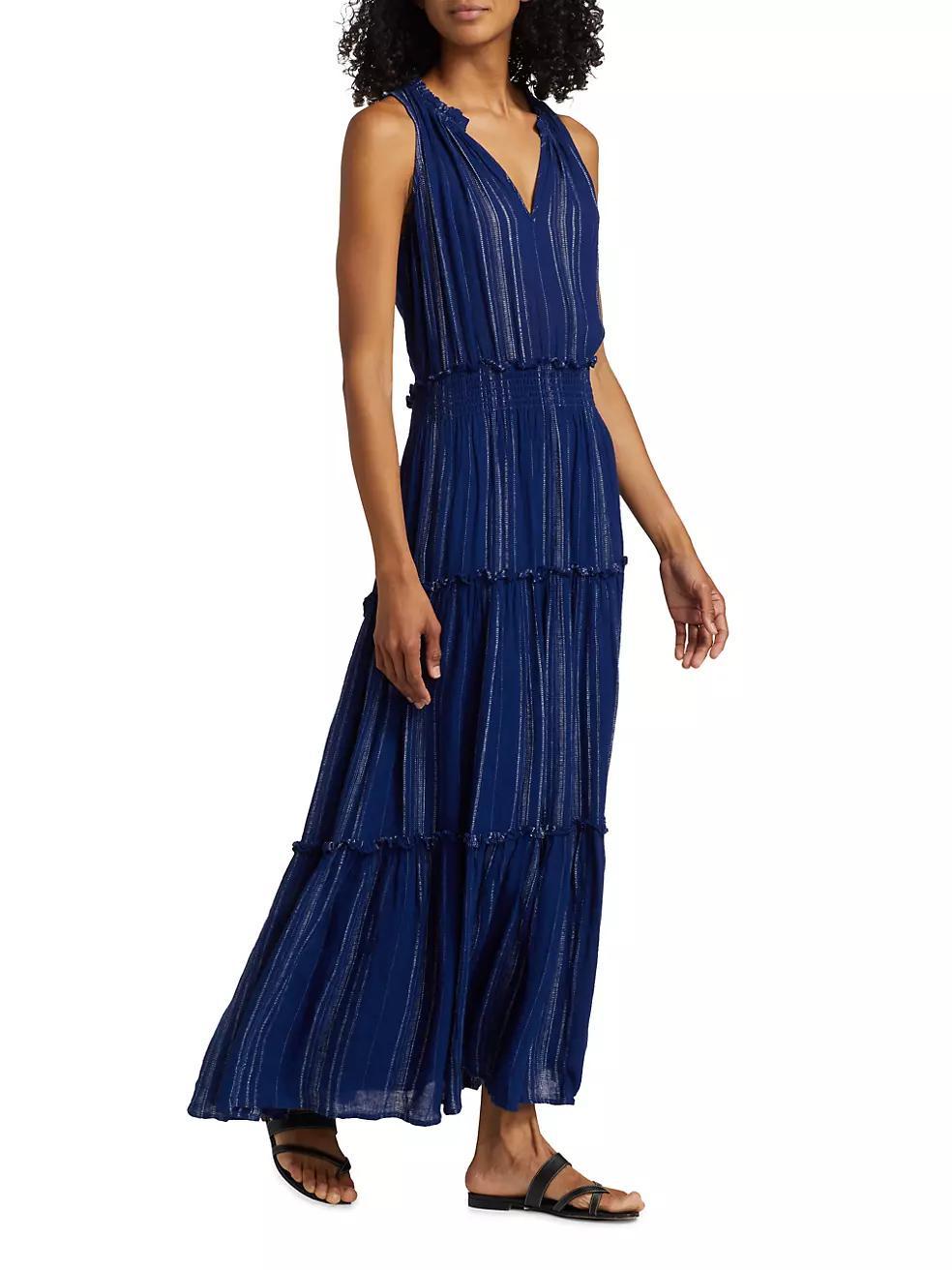 Loulou Linen-Blend Tiered Maxi Dress Product Image