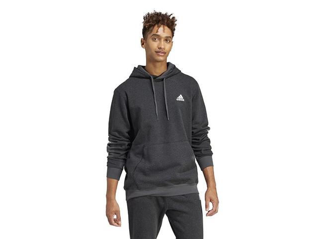 adidas Seasonal Essential Melange Hoodie (Black Melange) Men's Clothing Product Image