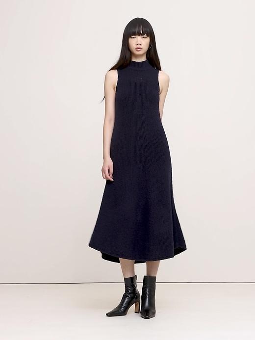 Merino-Blend Mock-Neck Midi Sweater Dress product image