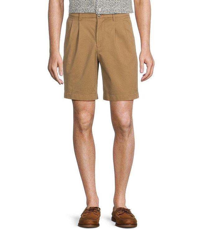 Roundtree & Yorke Casuals Stretch Fabric Classic Fit Pleated Washed 9#double; Chino Shorts Product Image