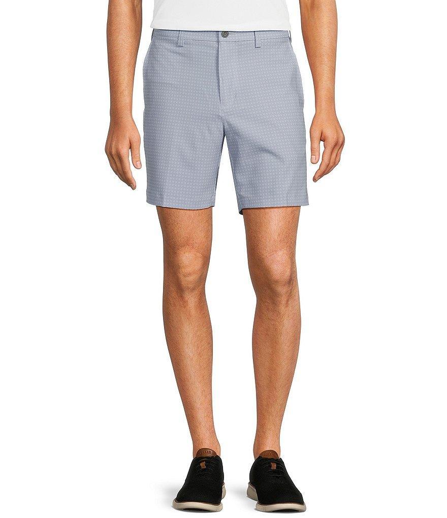 Roundtree & Yorke Performance Stretch Fabric Straight Fit Flat Front 7#double; Geo Printed Shorts Product Image