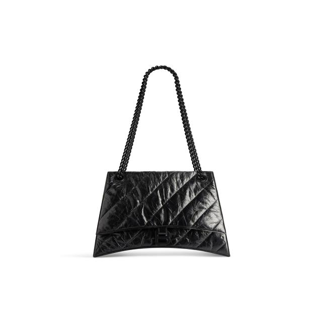 Women's Crush Medium Chain Bag Quilted  in Black Product Image