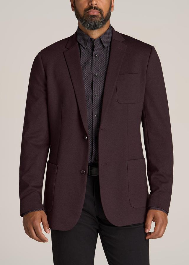 Men's Tall Blazer in Dark Maroon Mix Male Product Image