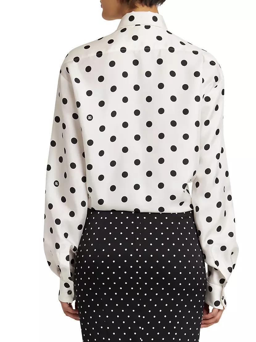 Polka-Dot Silk Shirt Product Image