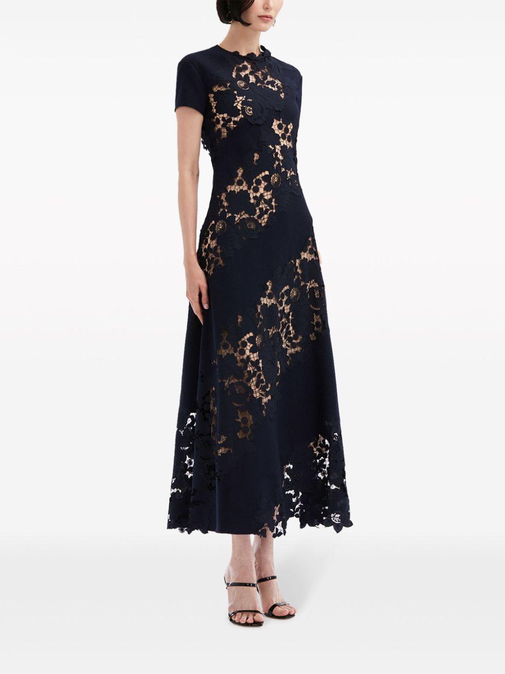 Mixed Botanical guipure-lace midi dress Product Image