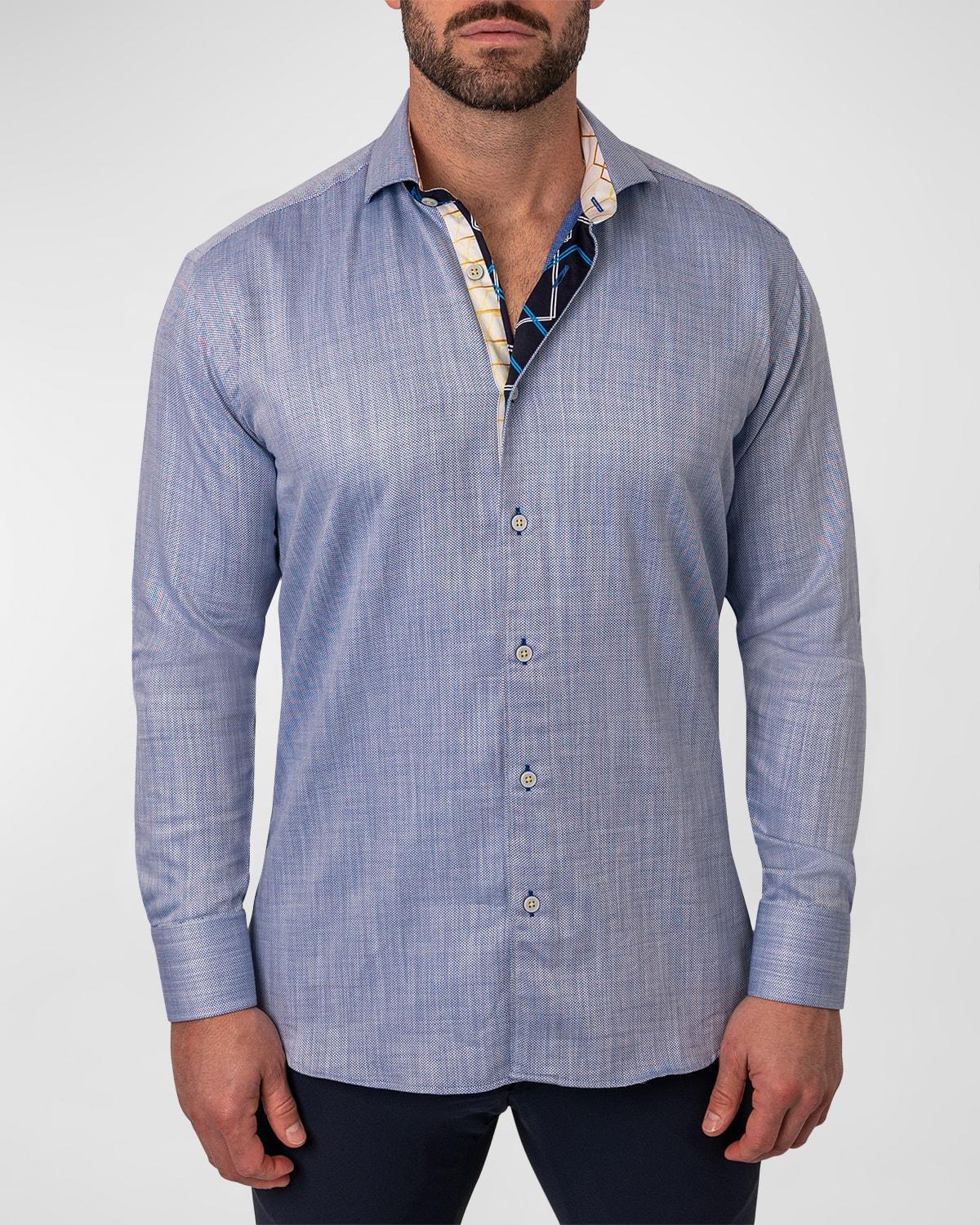 Maceoo Einstein FlamBlue Contemporary Fit Button-Up Shirt Product Image