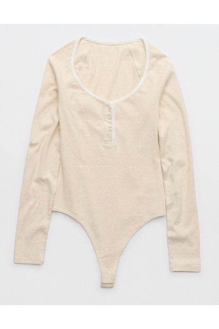 Aerie Long Sleeve Henley Bodysuit Women's Product Image