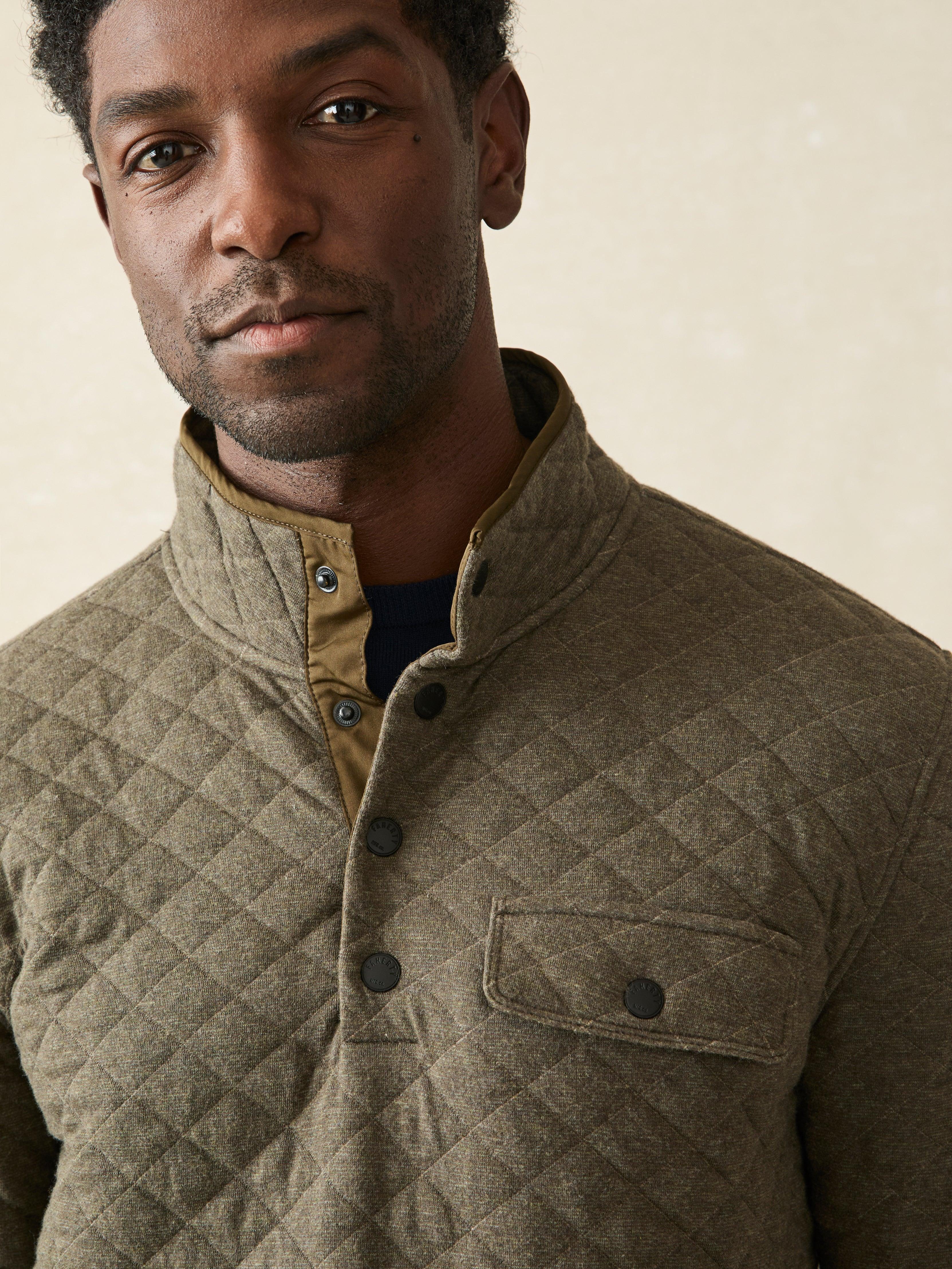 Epic Quilted Fleece Pullover - Olive Melange Male Product Image