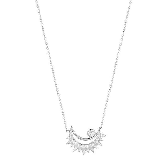 Sunkissed Sterling Cubic Zirconia Moon Necklace, Womens, Silver Tone Product Image