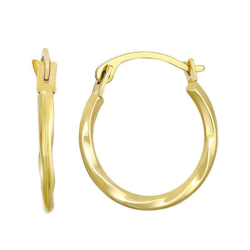 Taylor Grace 10k Gold Twisted Hoop Earrings, Womens Product Image