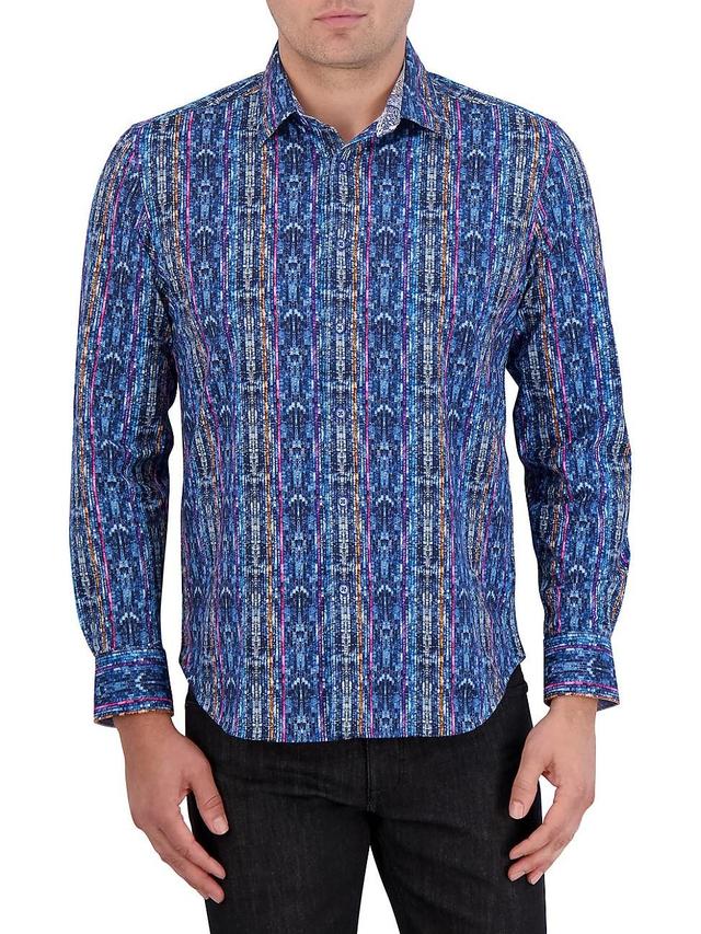 Mens Oasis Abstract Button-Front Shirt Product Image