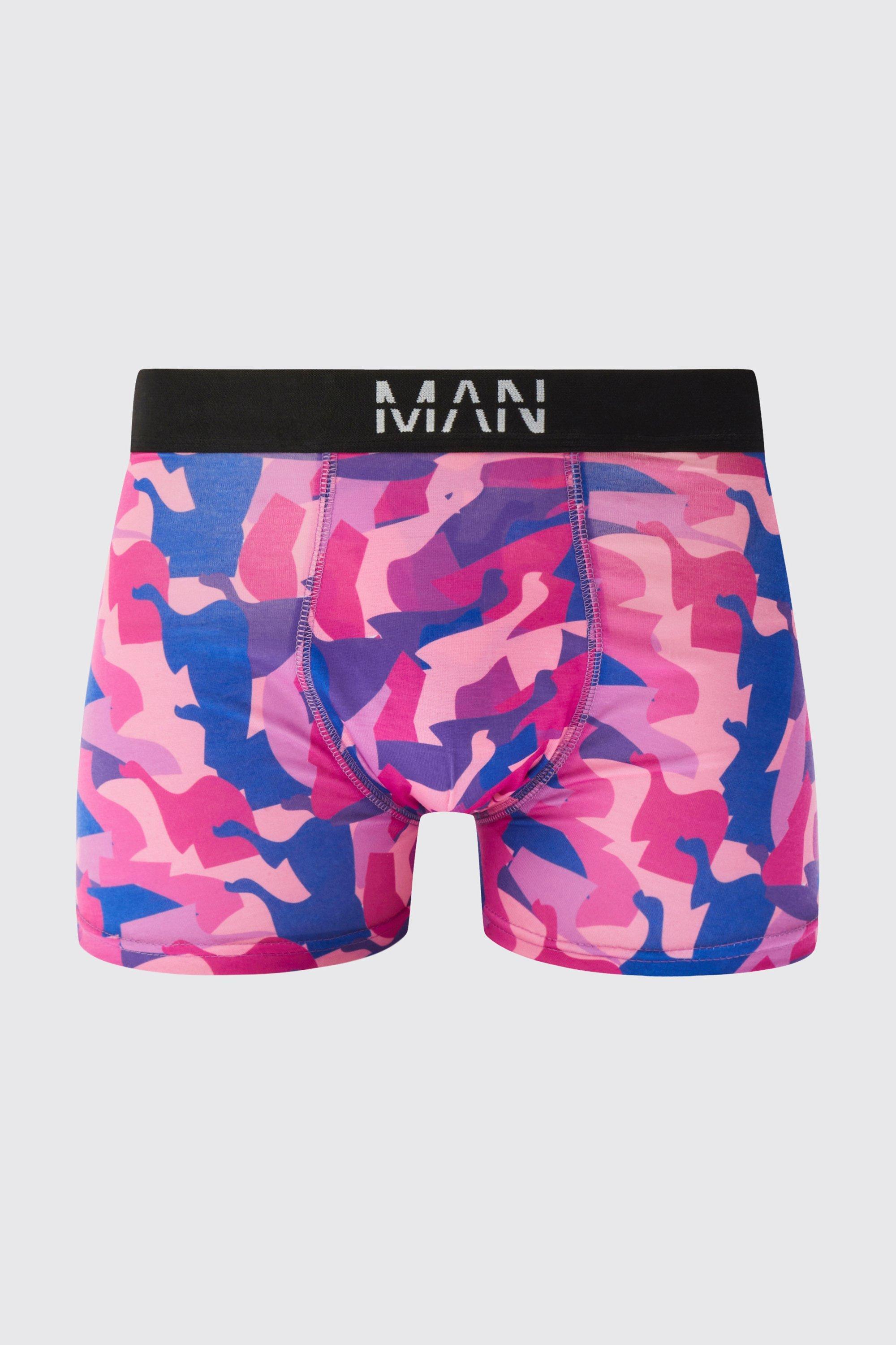 Abstract Camo Print Boxers | boohooMAN USA Product Image