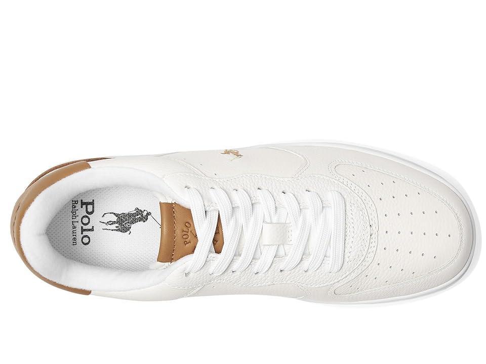 Polo Ralph Lauren Mens Masters Court Leather Sneaker - Cream/blue Product Image