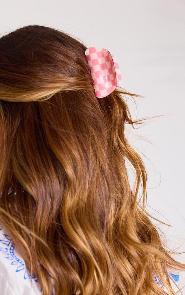 Pink Gingham Claw Hair Clip Product Image