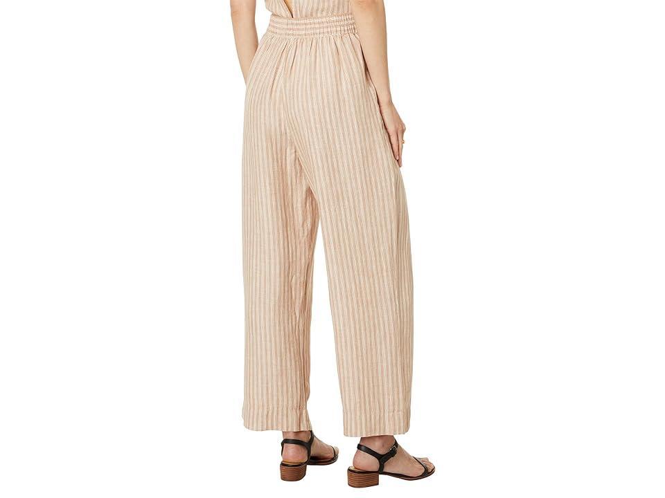 Madewell Pull-On Straight Crop Pants in Cotton-Linen Blend (Miso Stripe) Women's Dress Pants Product Image