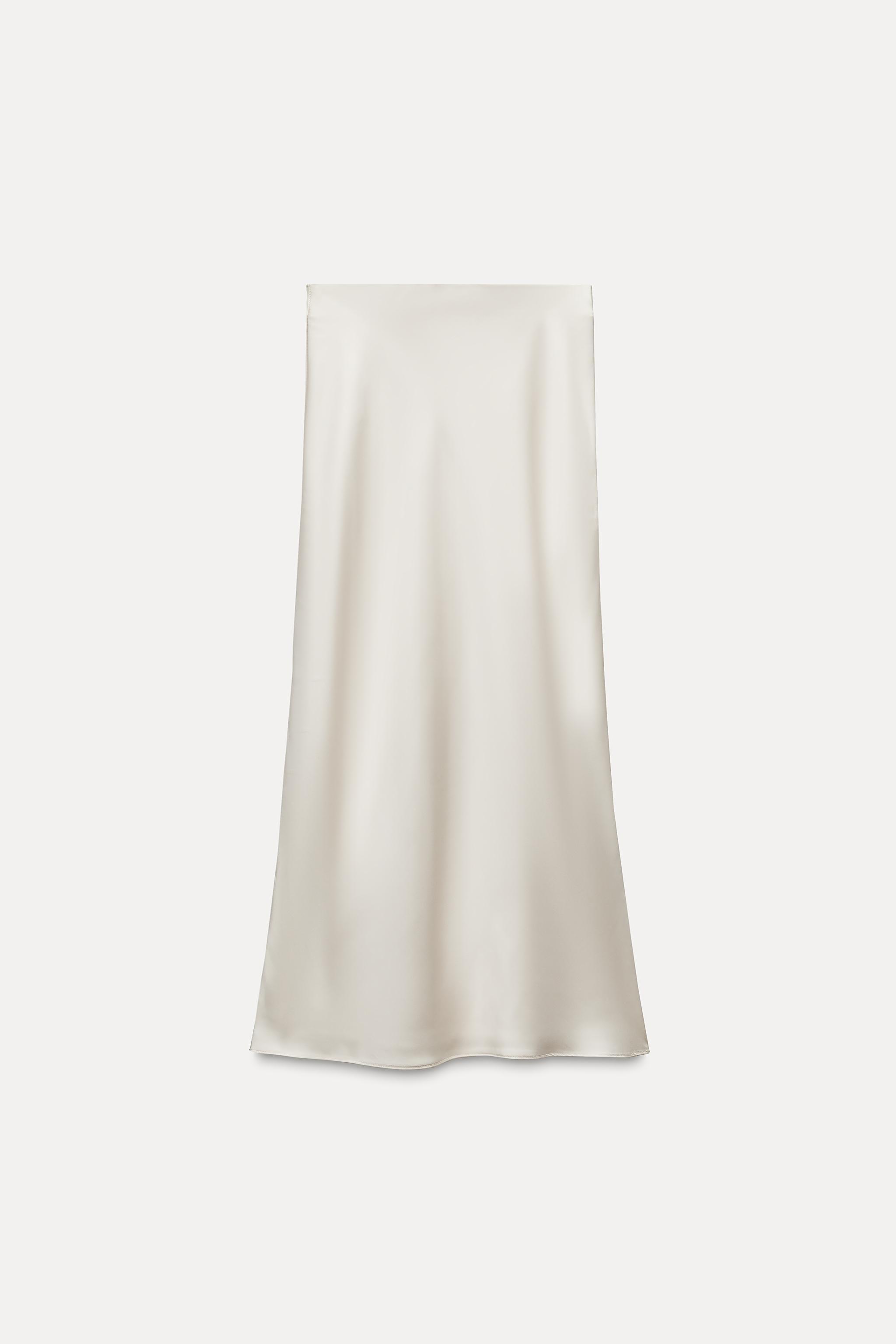 SATIN EFFECT MIDI SKIRT Product Image