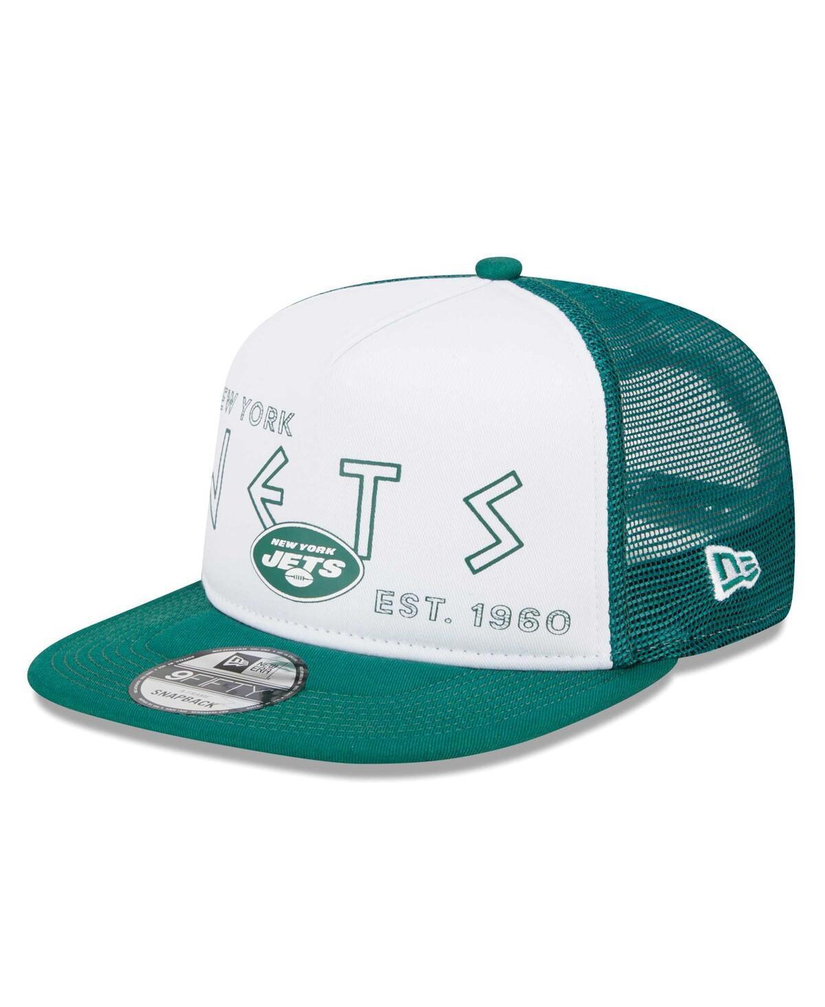 Mens New Era White New York Jets Banger 9FIFTY Trucker Snapback Hat - White Product Image