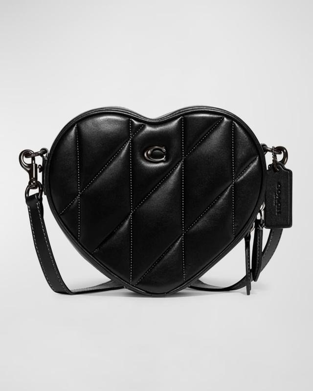 Heart Quilted Leather Crossbody Bag Product Image