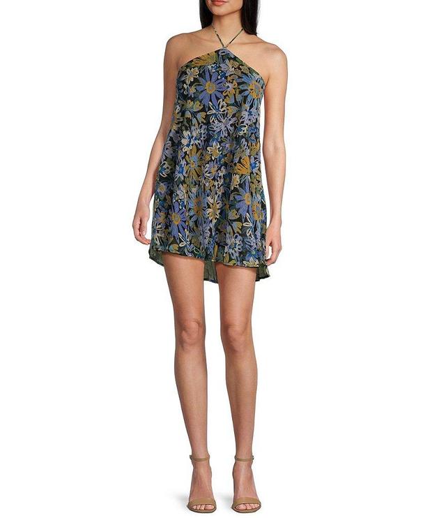 Sadie & Sage Cruising Halter Top Floral Mini Dress Product Image