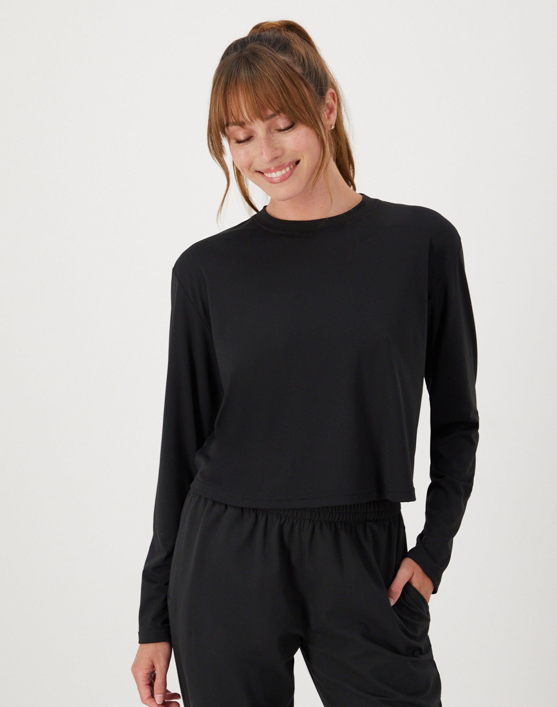 Womens Hanes Moves Cropped Long Sleeve Top product image