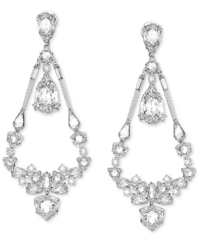 Swarovski Rhodium-Plated Mixed Crystal Clip-On Chandelier Earrings Product Image