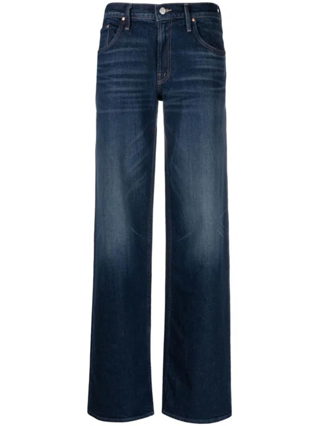 Wide Leg Denim Jeans In Blue Product Image