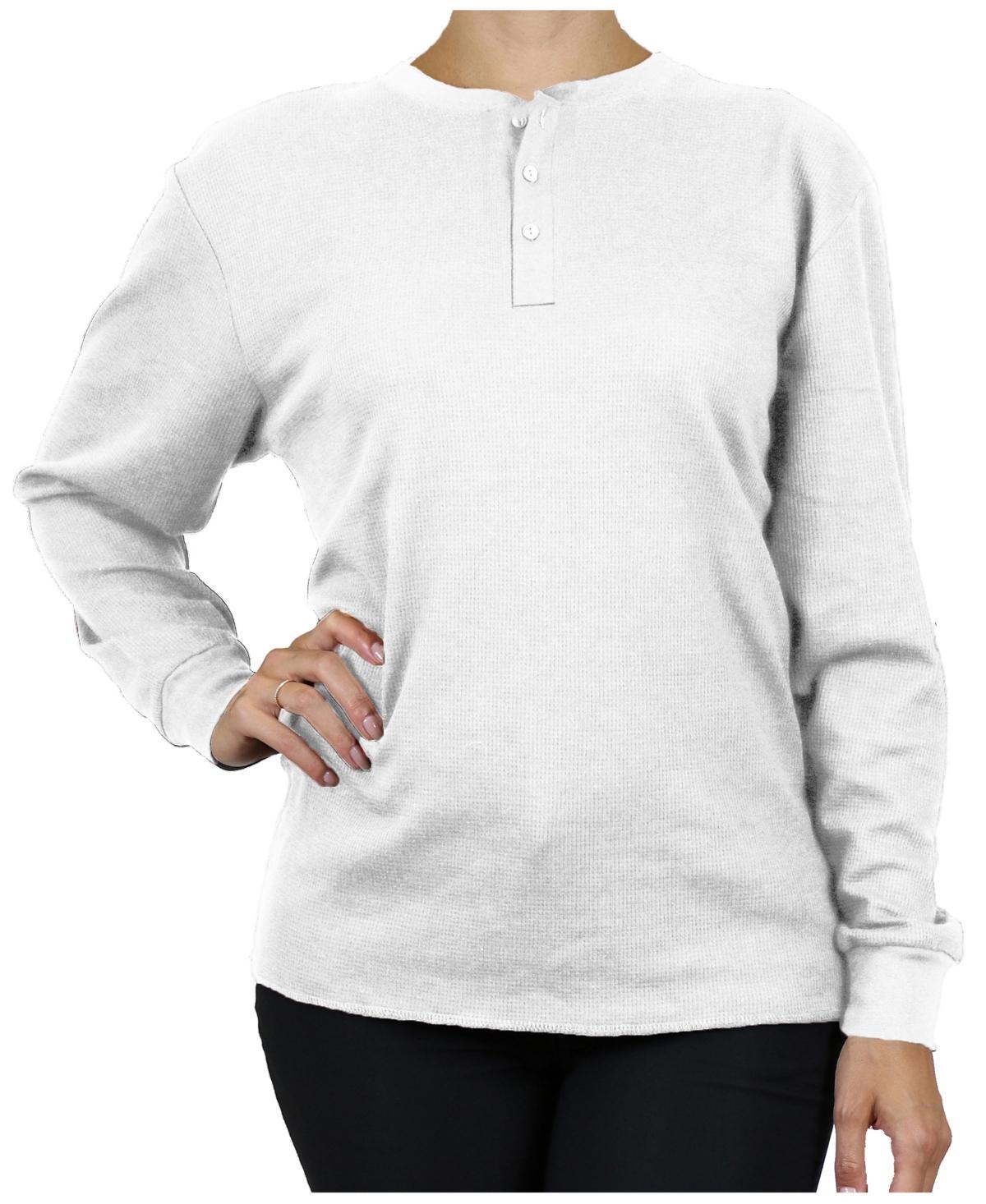 Galaxy By Harvic Womens Oversize Loose Fitting Waffle-Knit Henley Thermal Sweater Product Image