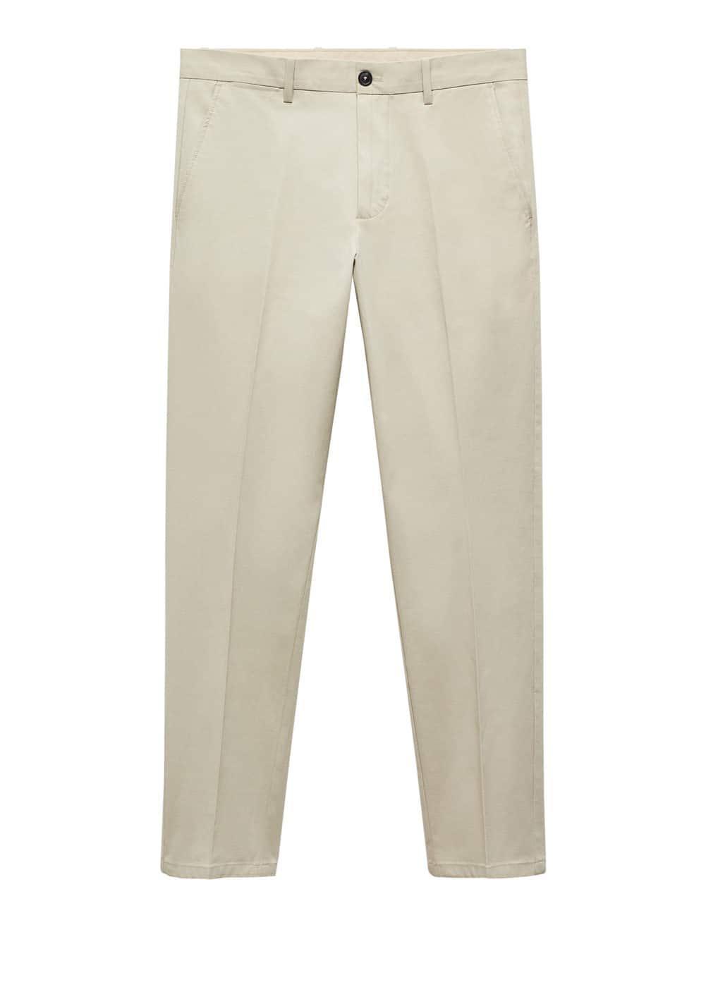 MANGO MAN - Regular-fit cotton pants light/pastel greyMen Product Image