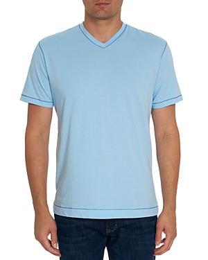 Robert Graham Eastwood Top Stitched V Neck Tee Product Image