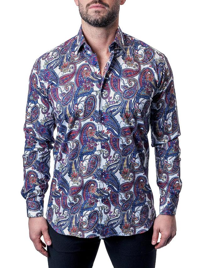 Maceoo Fibonacci Bold Paisley Contemporary Fit Button-Up Shirt Product Image