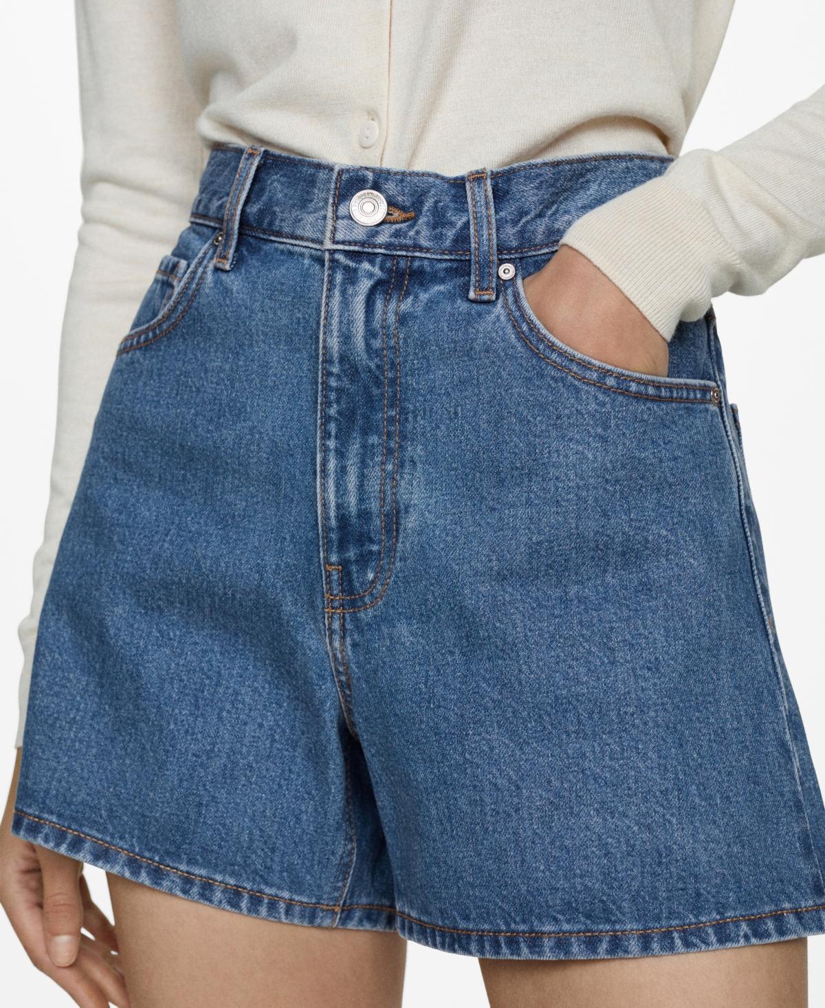 Mango Womens High-Rise Denim Shorts product image