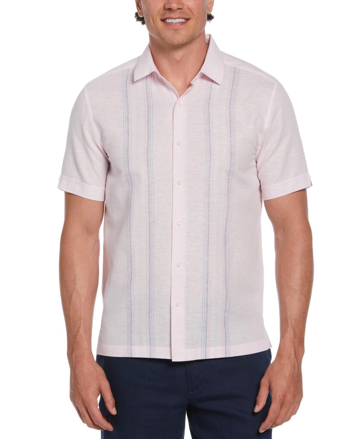 Cubavera Mens Tri-Panel Short Sleeve Button-Front Shirt Product Image