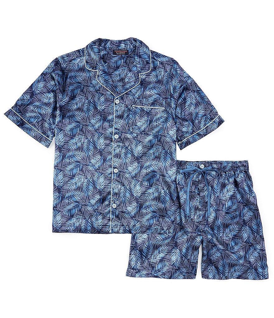 Roundtree & Yorke Printed Pajama Shirt & Matching Pant 2-Piece Pajama Set Product Image